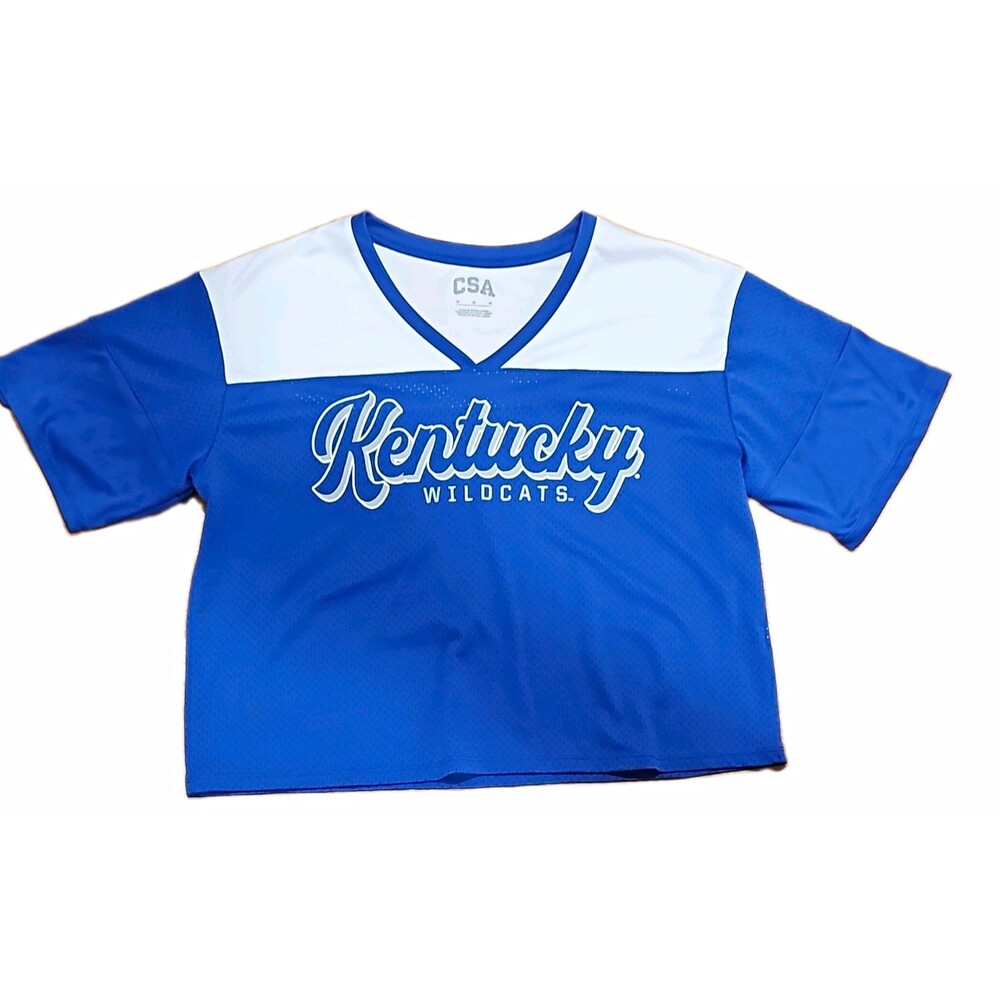 CSA Kentucky Wildcats Blue/White V-Neck Jersey Top Shirt, Size M